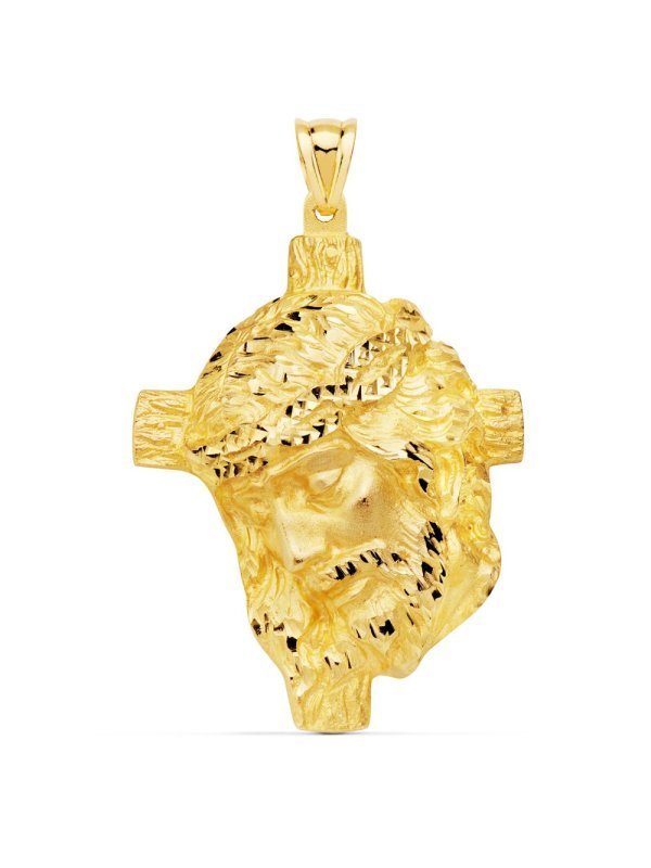 18K CABEZA DE CRISTO FUNDIDO 48X38 MM