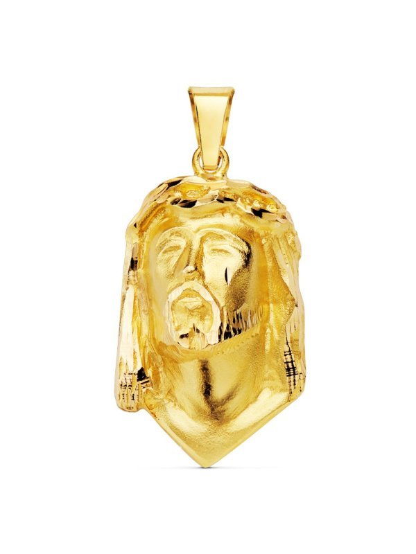 18K CABEZA CRISTO DE LAGRIMA 28X17 MM