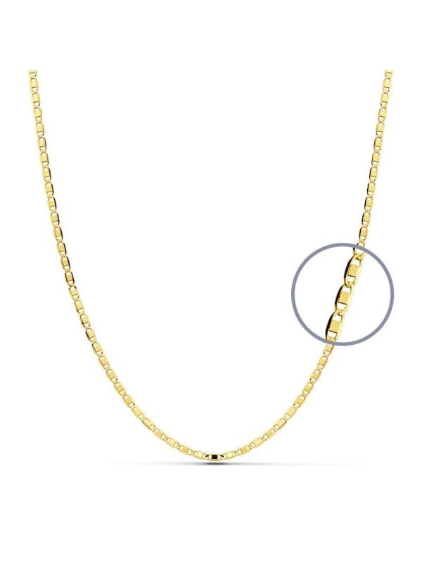 18K CADENA MACIZA PLANA 45 CM 1.5 MM