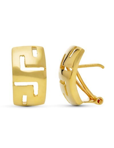 18K PENDIENTES GRECA CALADA