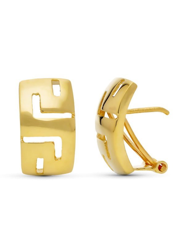 18K PENDIENTES GRECA CALADA