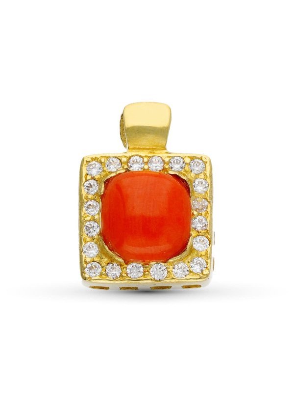 18K COLGANTE ORO AMARILLO CORAL...