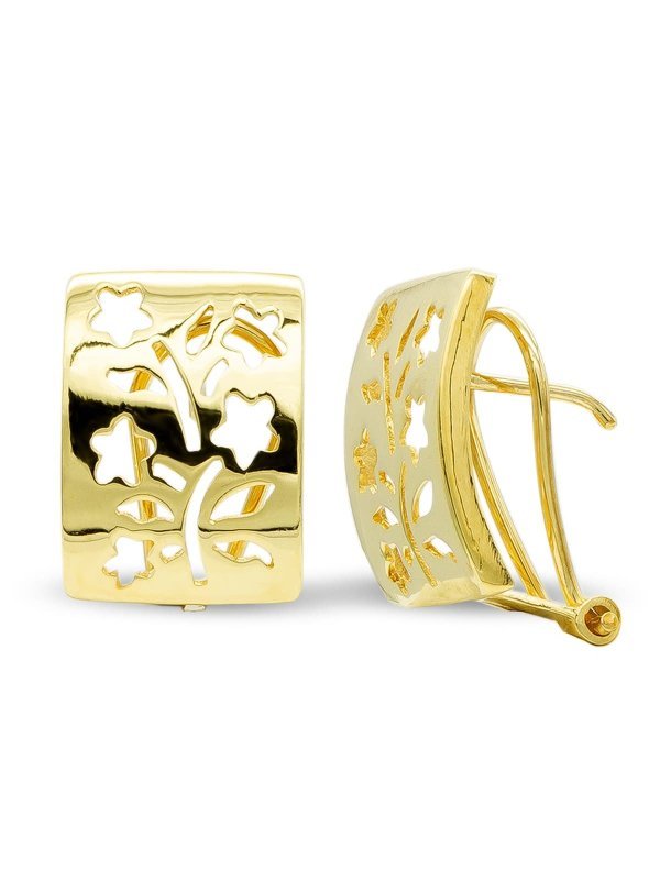 18K PENDIENTES ORO AMARILLO FLORES...