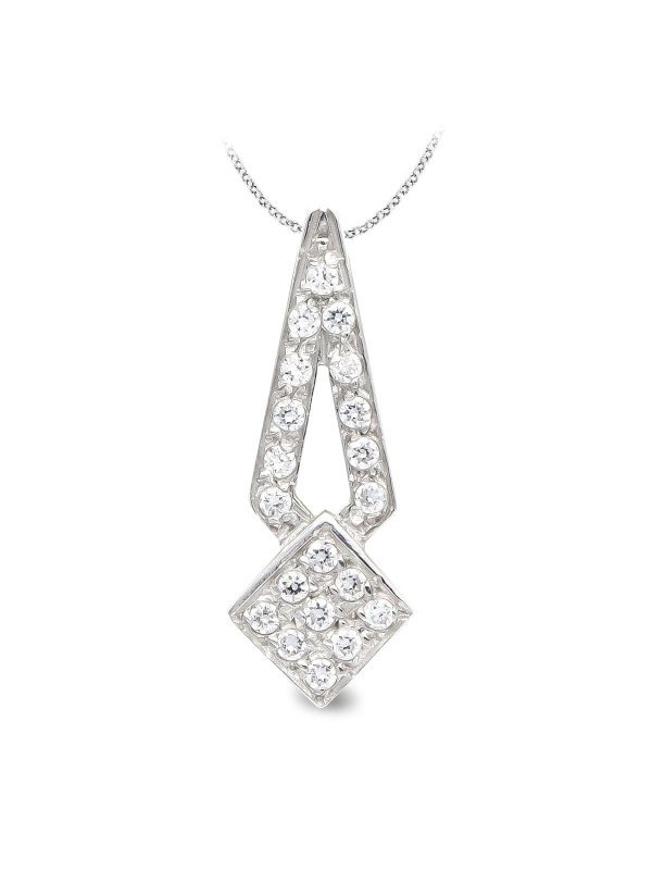 18K GARGANTILLA ORO BLANCO Y CIRCONITAS