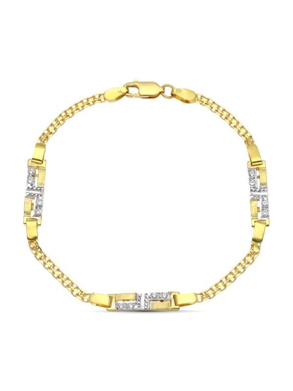18K PULSERA ORO BICOLOR JUEGO DE...