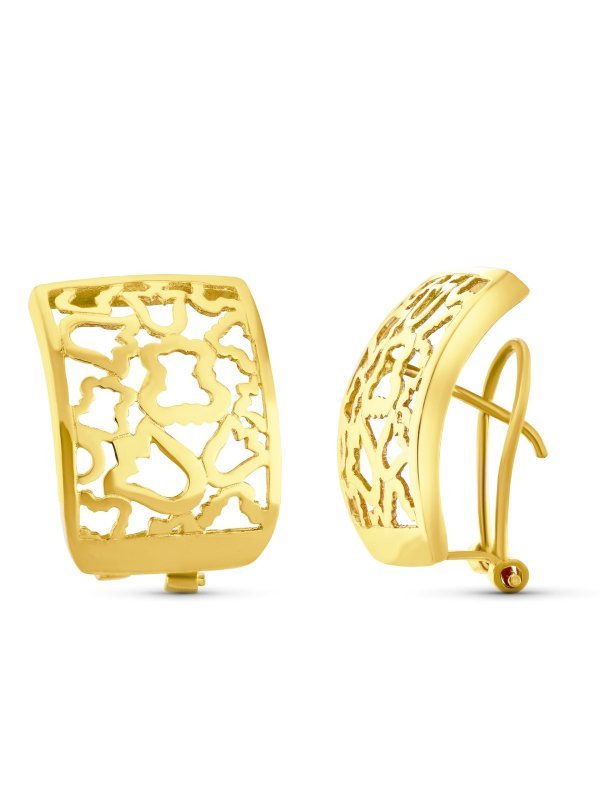18K PENDIENTES CALADOS OMEGA 20X15 MM