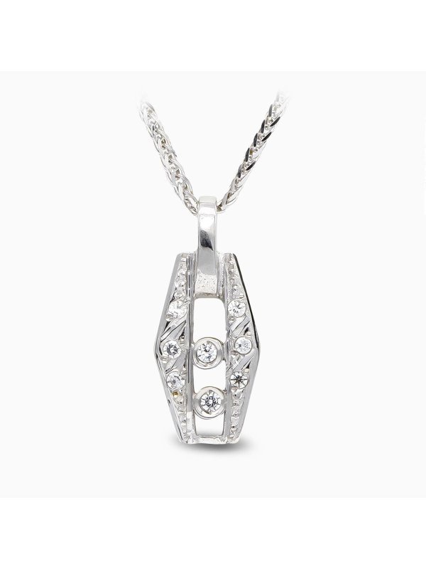 18K GARGANTILLA ORO BLANCO Y CIRCONITAS