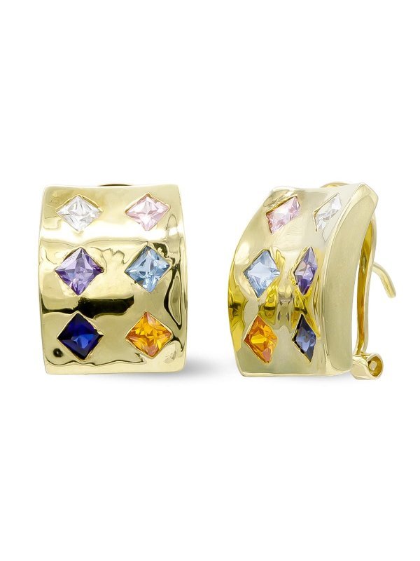 18K PENDIENTES ORO AMARILLO PIEDRAS...