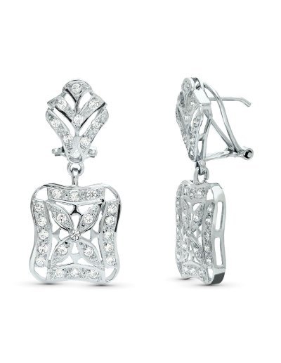 18K PENDIENTES ORO BLANCO Y...