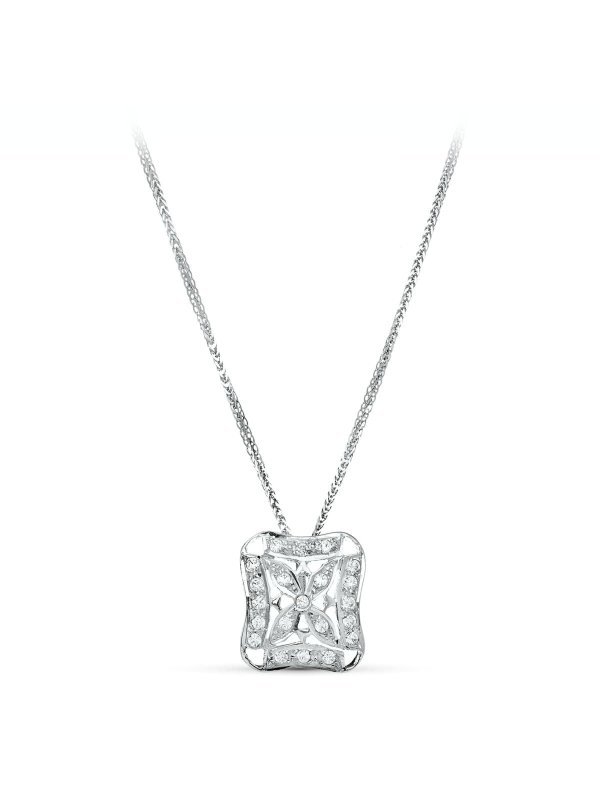 18K GARGANTILLA ORO BLANCO Y CIRCONITAS