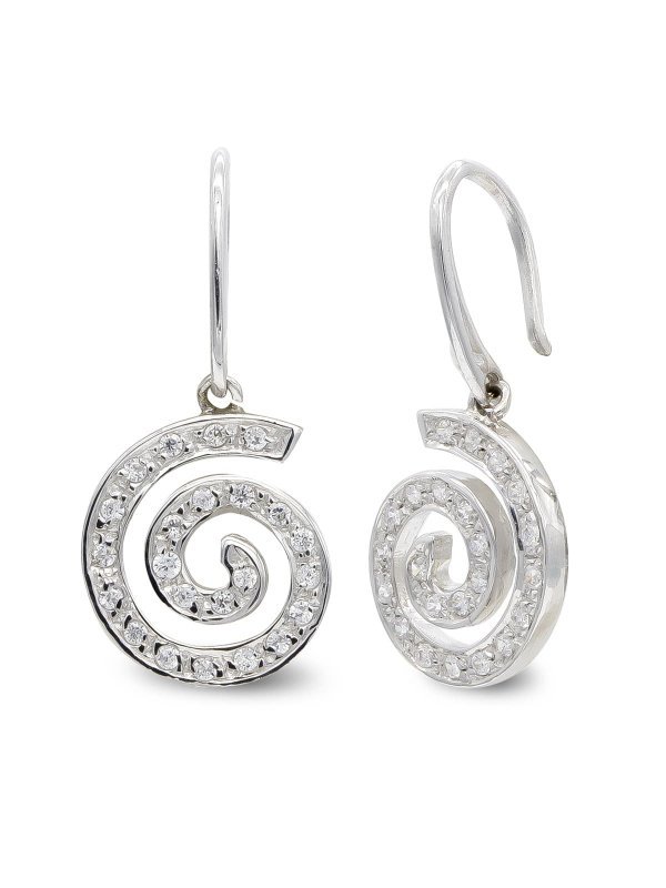 18K PENDIENTES ORO BLANCO CIRCONITAS...