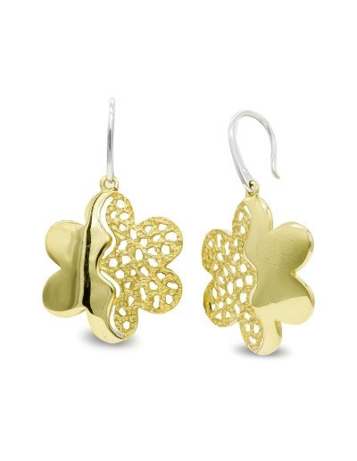18K PENDIENTES ORO BICOLOR...