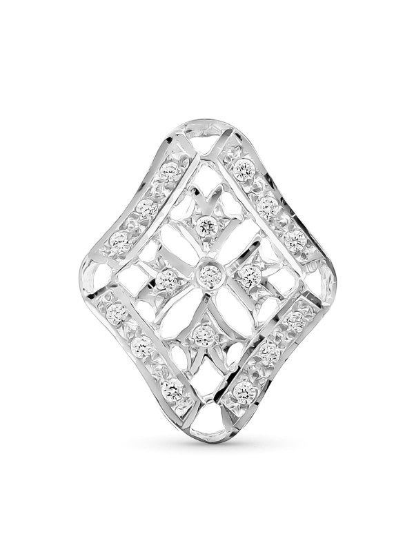 18K COLGANTE ORO BLANCO ROMBO...