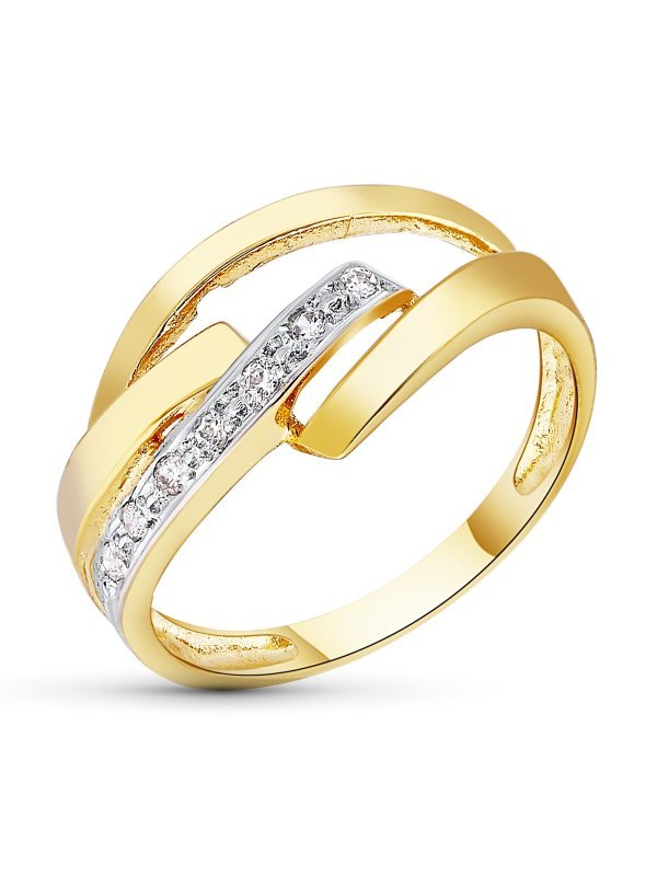 18K SORTIJA BICOLOR CIRCONITAS
