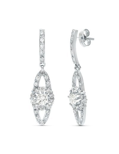18K PENDIENTES ORO BLANCO...