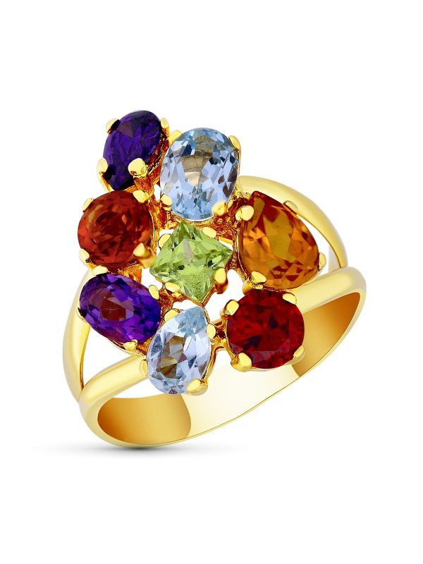 18K SORTIJA PIEDRAS COLOR