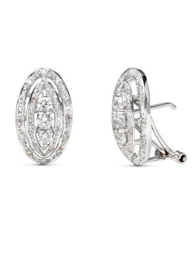 18K PENDIENTES ORO BLANCO Y...