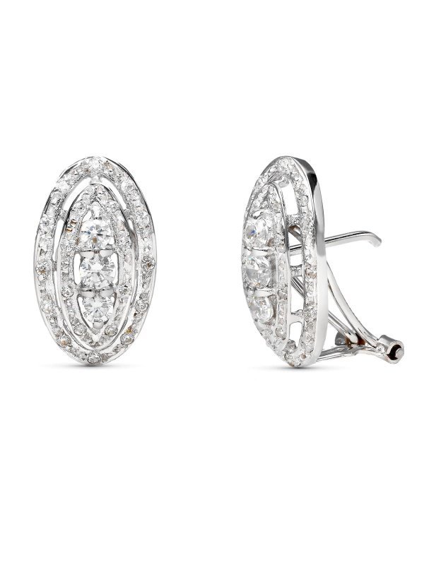 18K PENDIENTES ORO BLANCO Y CIRCONITAS