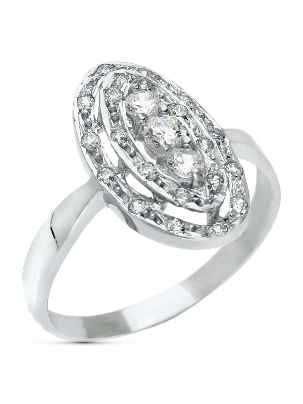 18K SORTIJA ORO BLANCO Y CIRCONITAS