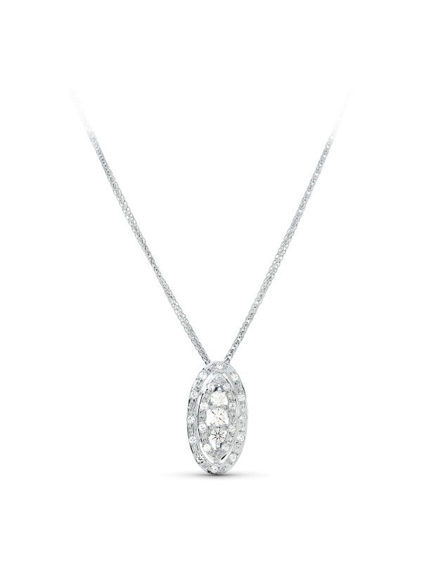 18K GARGANTILLA ORO BLANCO Y CIRCONITAS