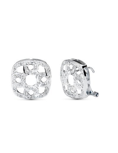 18K PENDIENTES ORO BLANCO Y...
