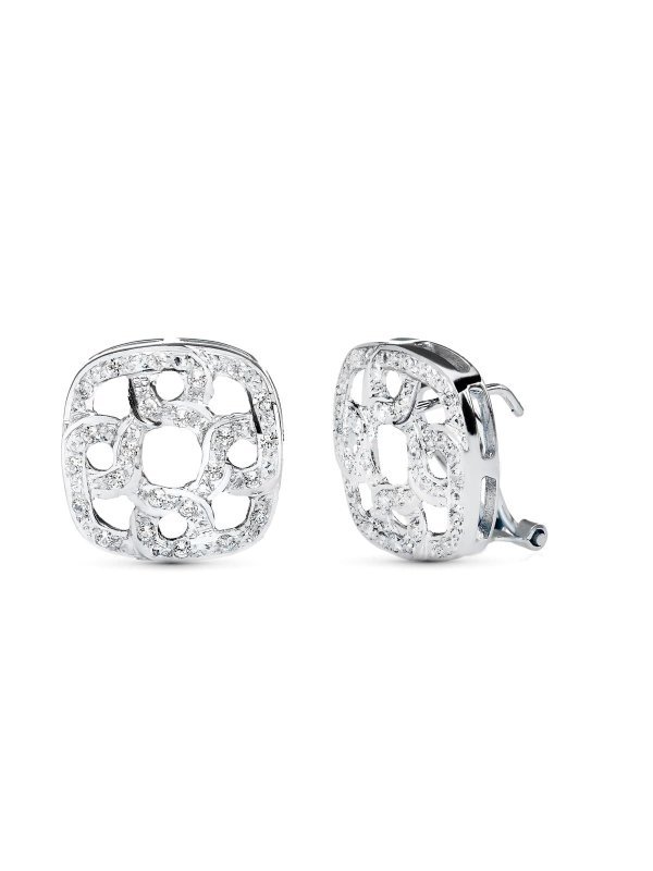 18K PENDIENTES ORO BLANCO Y CIRCONITAS