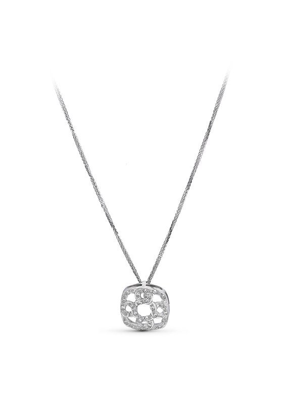 18K GARGANTILLA ORO BLANCO Y CIRCONITAS