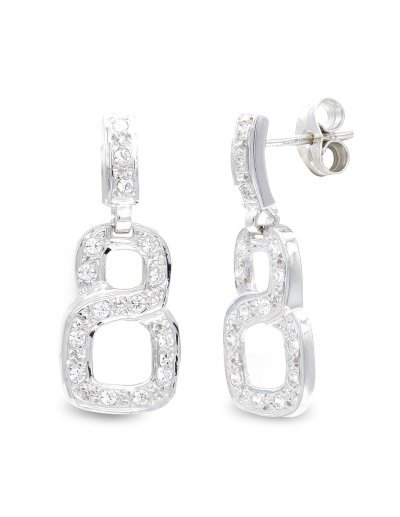 18K PENDIENTES ORO BLANCO...