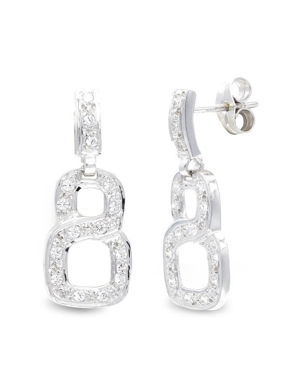 18K PENDIENTES ORO BLANCO LARGOS...