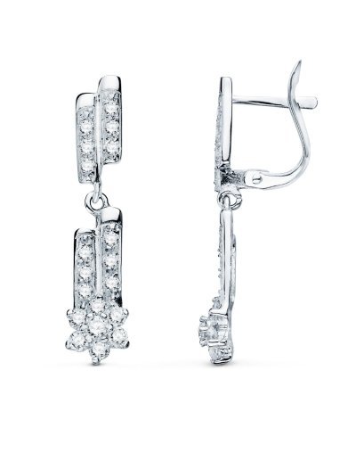 18K PENDIENTES ORO BLANCO...