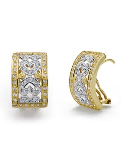 18K PENDIENTES BICOLOR...