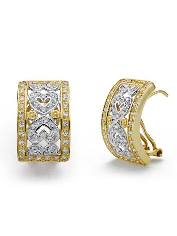 18K PENDIENTES BICOLOR CIRCONITAS...