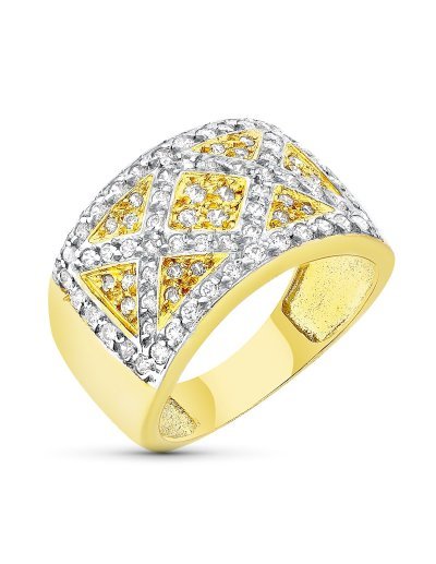 18K SORTIJA BICOLOR CIRCONITAS