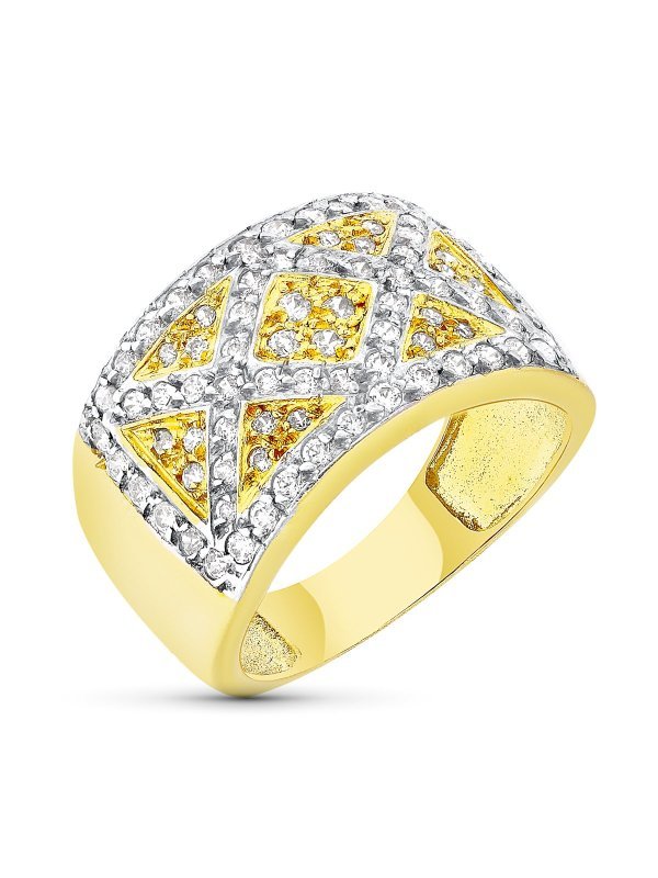 18K SORTIJA BICOLOR CIRCONITAS