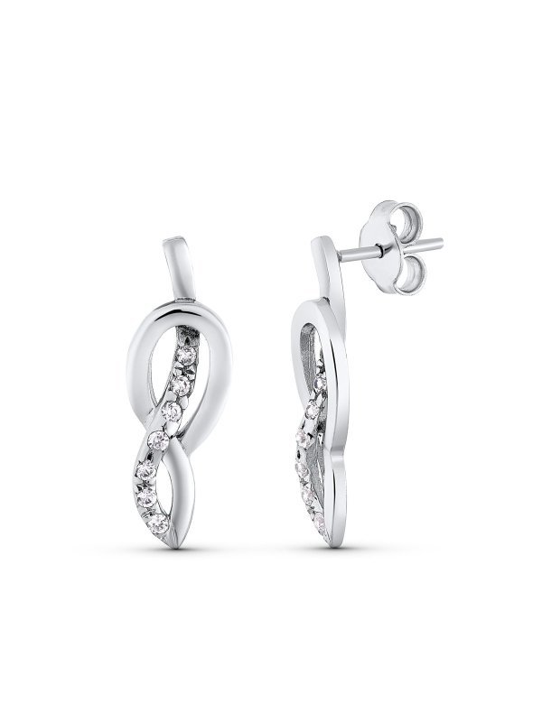18K PENDIENTES ORO BLANCO CIRCONITAS...