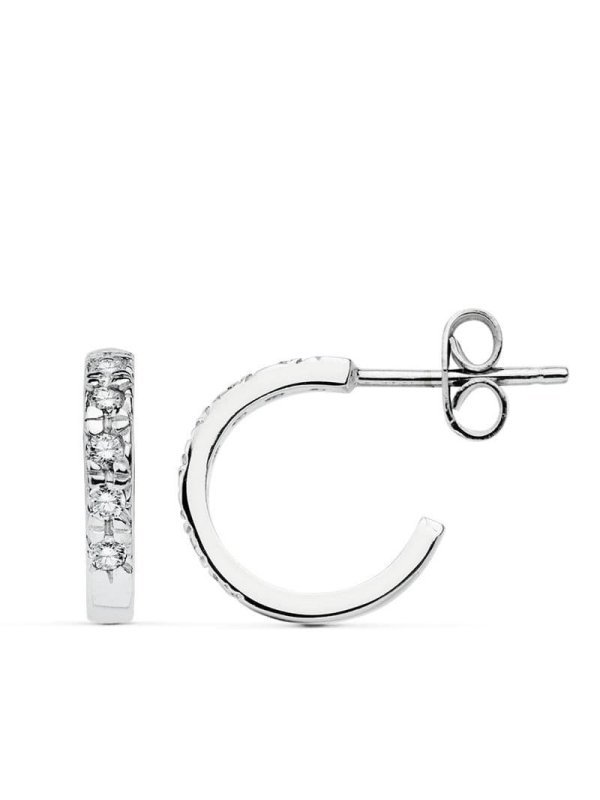 18K AROS ORO BLANCO CIRCONITAS 12X2 MM