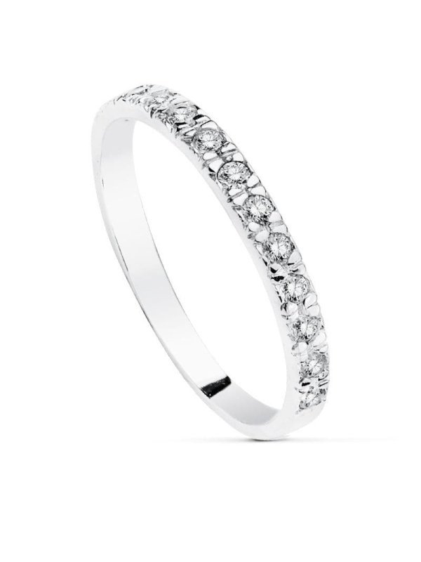 18K SORTIJA ORO BLANCO CIRCONITAS 2 MM