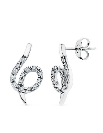 18K PENDIENTES ORO BLANCO...