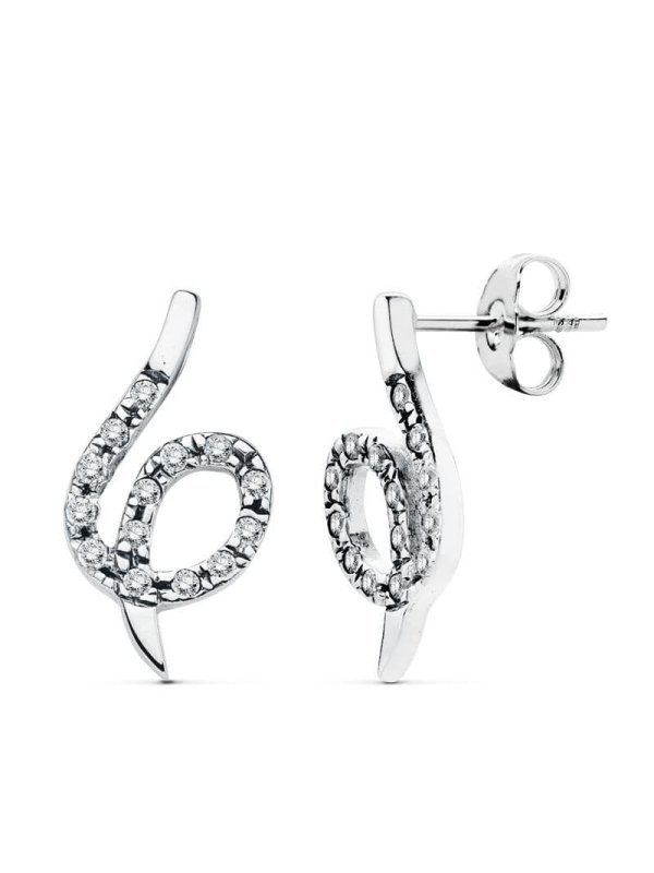 18K PENDIENTES ORO BLANCO CIRCONITAS...