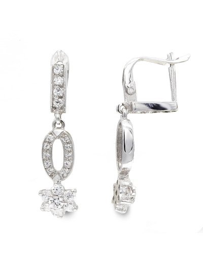 18K PENDIENTES ORO BLANCO...