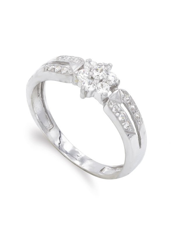 18K SORTIJA ORO BLANCO Y CIRCONITAS