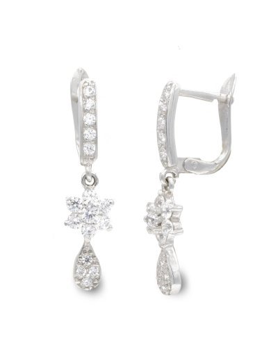18K PENDIENTES ORO BLANCO...