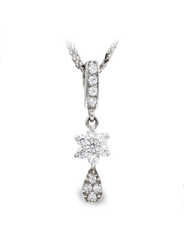 18K GARGANTILLA ORO BLANCO Y CIRCONITAS