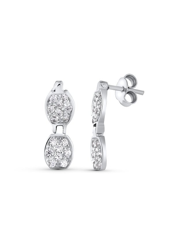 18K PENDIENTES ORO BLANCO Y CIRCONITAS