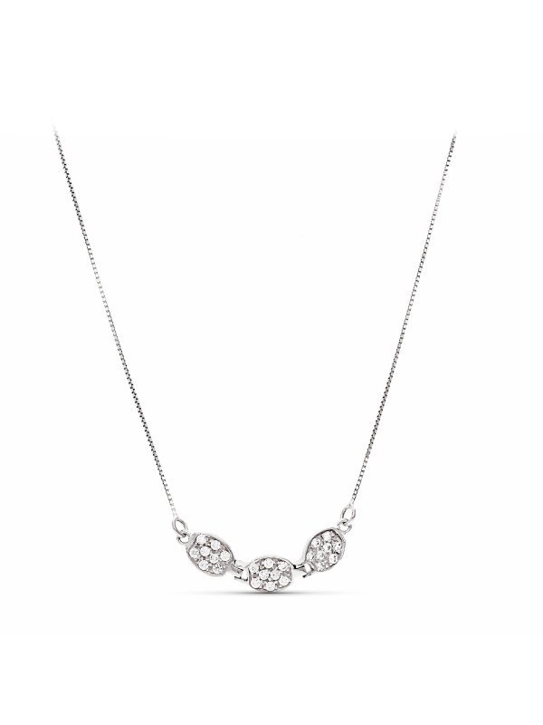 18K GARGANTILLA ORO BLANCO Y CIRCONITAS