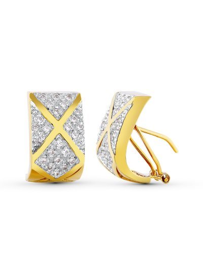18K PENDIENTES BICOLOR...