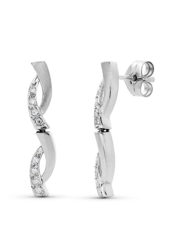 18K PENDIENTES CIRCONITAS 25X4 MM