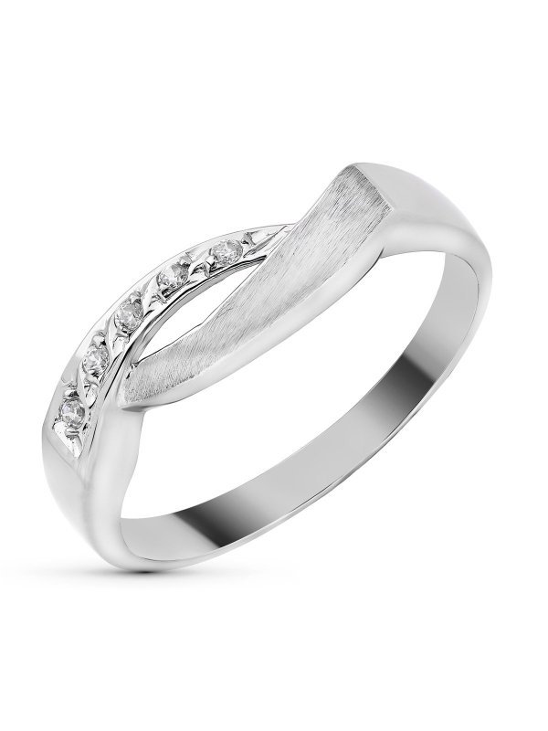 18K SORTIJA ORO BLANCO Y CIRCONITAS