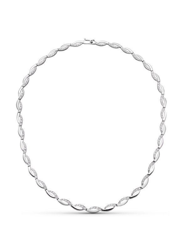 18K GARGANTILLA ORO BLANCO Y CIRCONITAS