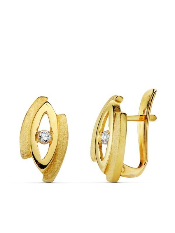 18K PENDIENTES CIRCONITAS 13X7 MM